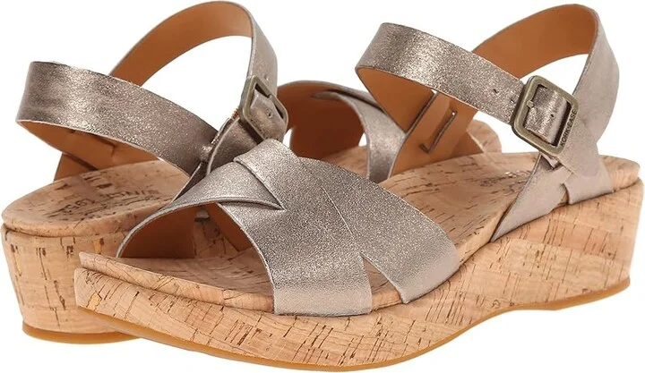 Kork-Ease Myrna 2.0 Women's Wedge Shoes Soft Gold Metallic : 6 M, Leather