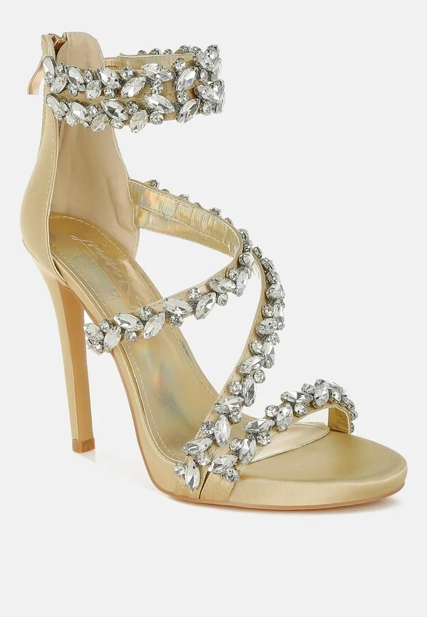 Korna Diamante Embellished Stiletto Heel Sandals - Image 2