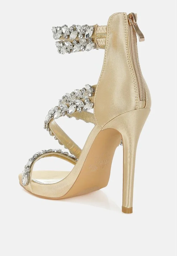Korna Diamante Embellished Stiletto Heel Sandals - Image 3