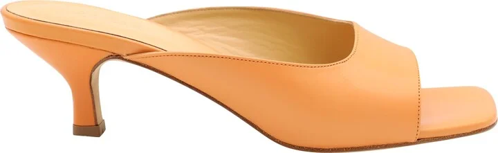 Kosara 50 Open Toe Mules in Orange Leather