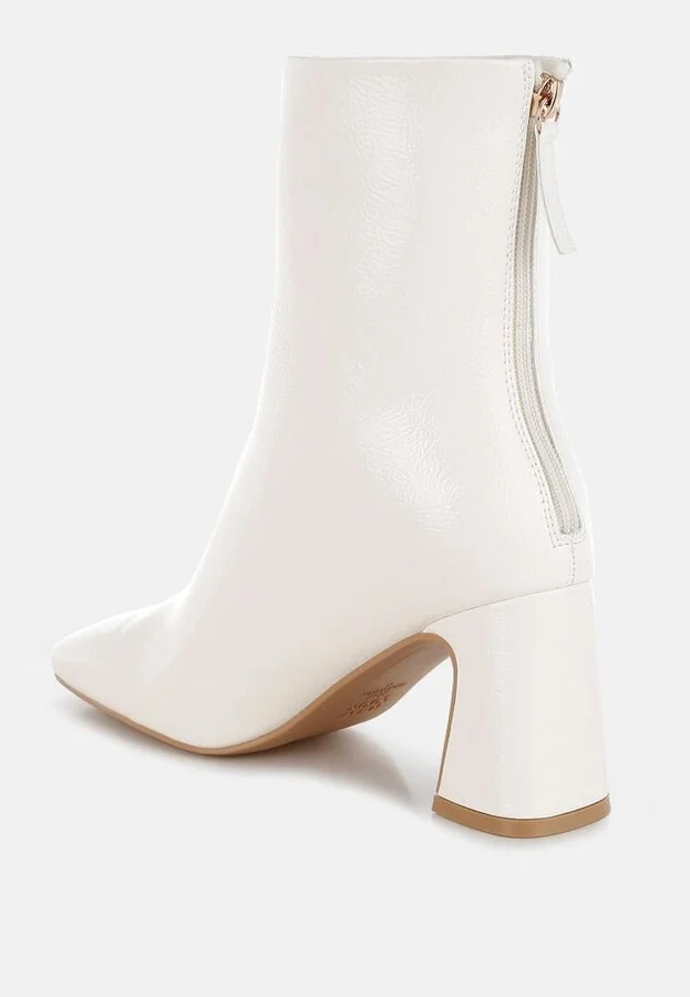 Kostaka Patent Square Toe Ankle Boots - Image 5