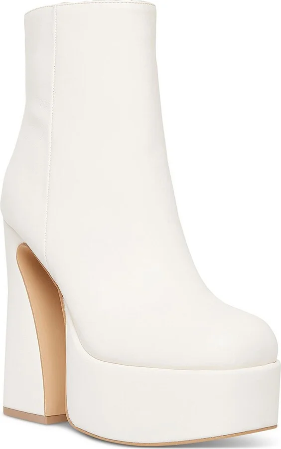 Kourtt Womens Patent Platforms Mid-Calf Boots