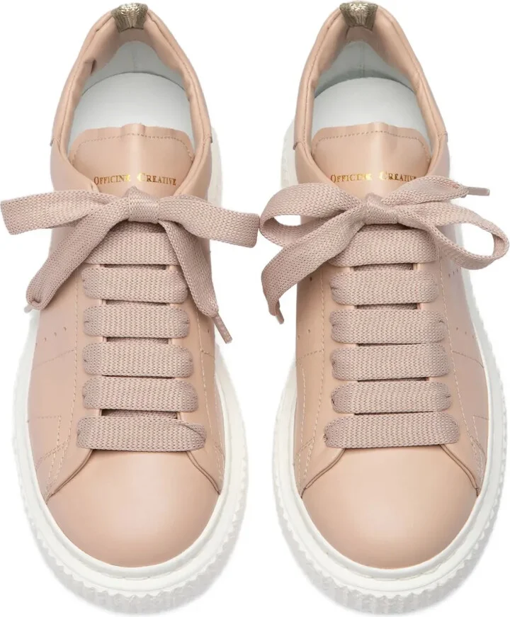 Krace leather lace-up trainers - Image 4