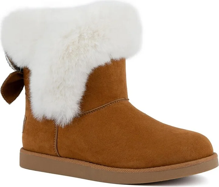Krazey Kute Womens Faux Fur Faux Leather Booties