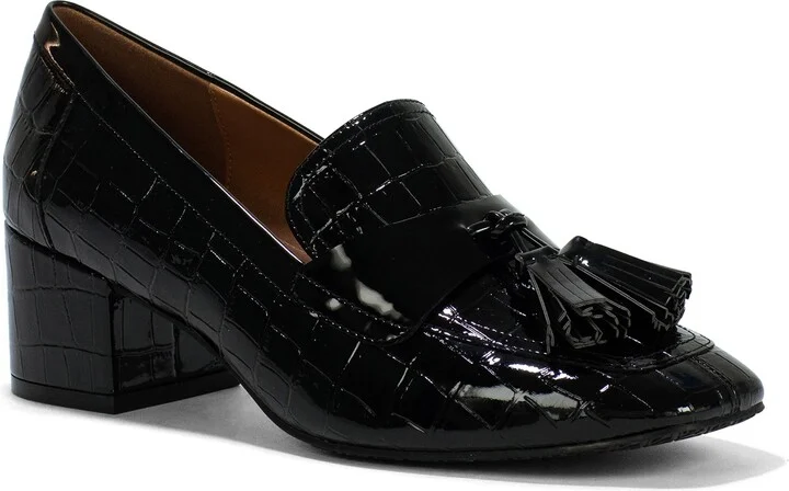 Kressida Croc Embossed Tassel Loafer