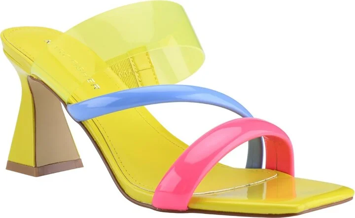 Krisly Womens Faux Leather Strappy Mule Sandals