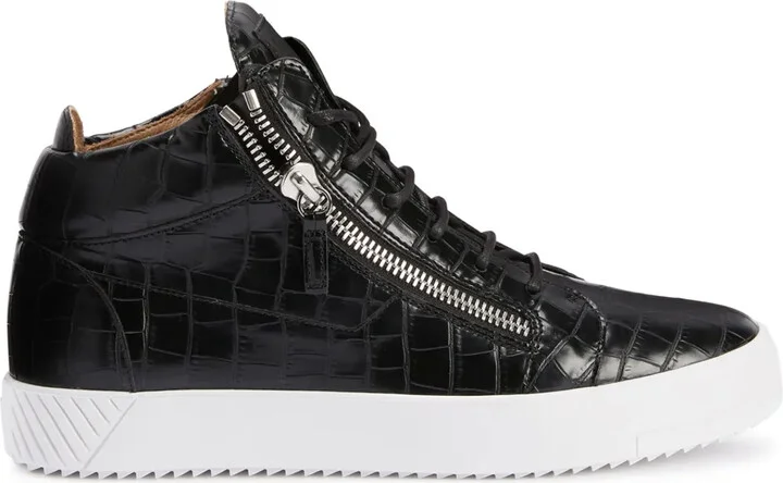 Kriss crocodile-effect leather sneakers