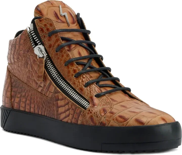 Kriss crocodile-effect zip-up trainers - Image 2