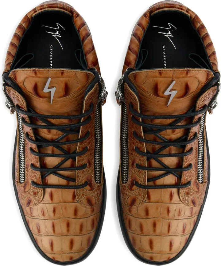 Kriss crocodile-effect zip-up trainers - Image 4
