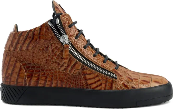 Kriss crocodile-effect zip-up trainers - Image 5