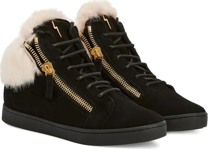 Kriss fur-trimmed zip-detail sneakers - Image 2