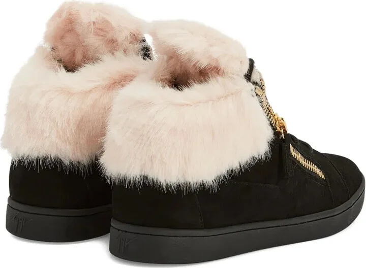 Kriss fur-trimmed zip-detail sneakers - Image 3