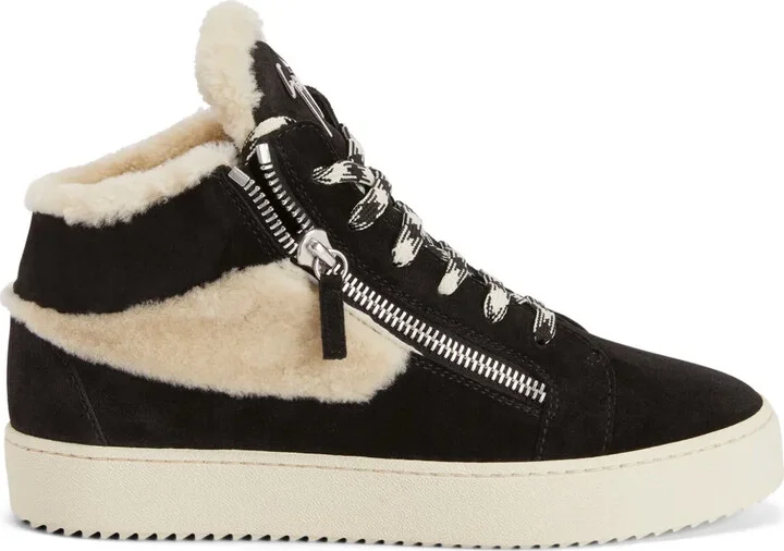 Kriss Ice shearling-embellished sneakers