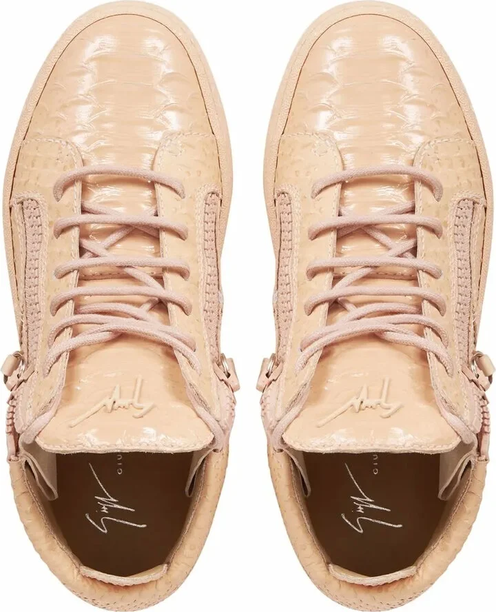Kriss python-print leather sneakers - Image 4