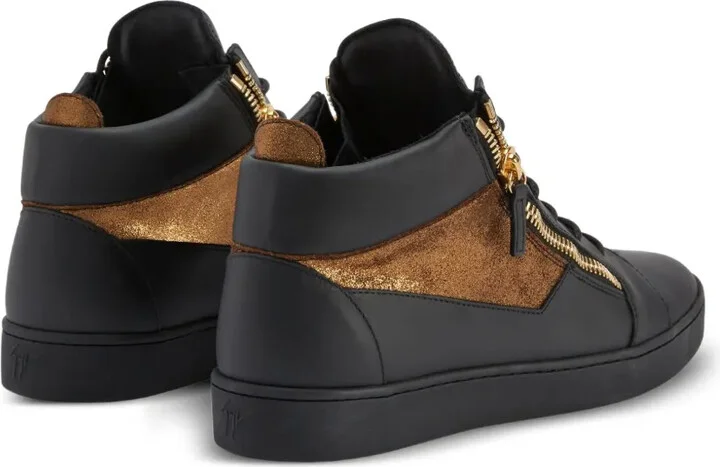 Kriss zip-detail leather high-top sneakers - Image 3
