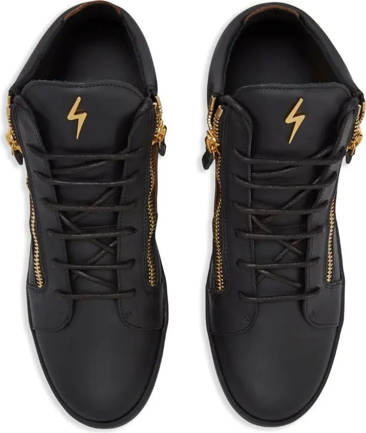 Kriss zip-detail leather high-top sneakers - Image 4