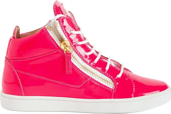 Kriss zip-fastening patent leather sneakers