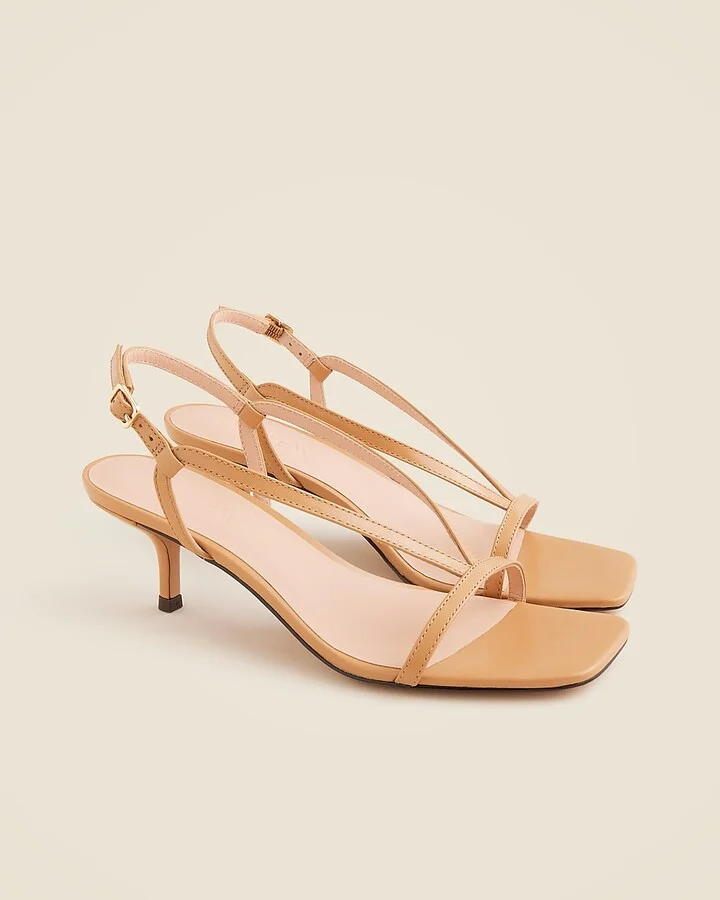 Krista slingback kitten-heel sandals in leather - Image 2