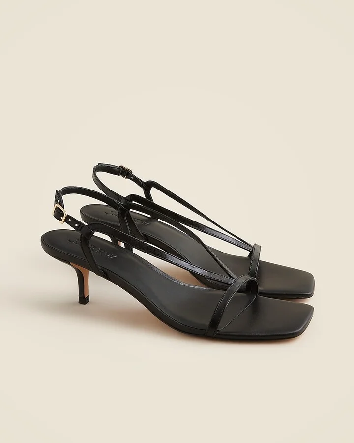 Krista slingback kitten-heel sandals in leather - Image 3