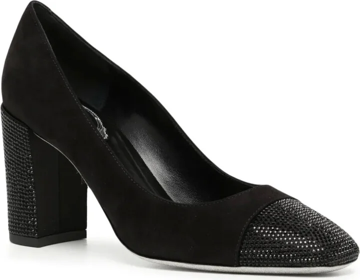 Kristen 75mm rhinestone-embellished suede pumps - Image 2