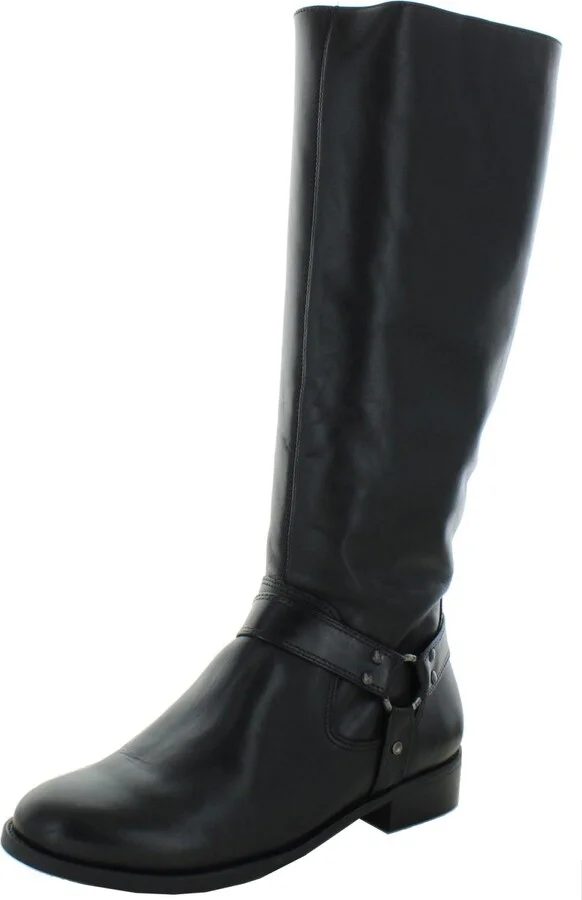 Kristen Womens Leather Knee High Riding Boots