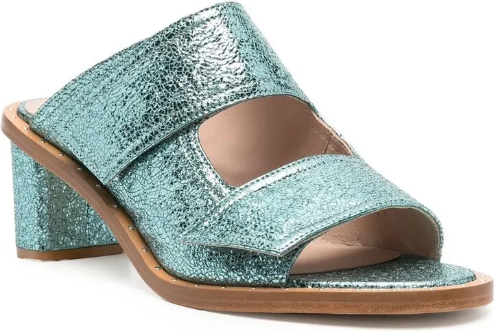 Kristy metallic 60mm leather sandals - Image 2