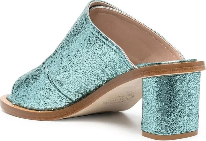 Kristy metallic 60mm leather sandals - Image 3