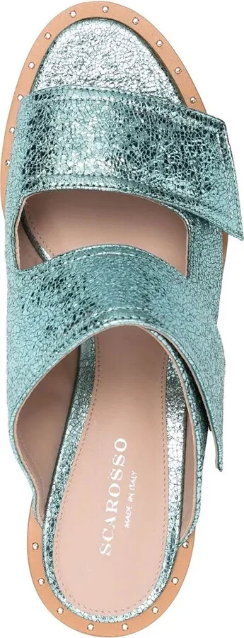 Kristy metallic 60mm leather sandals - Image 4