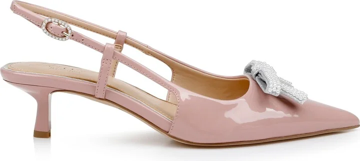 Krystia Slingback Pointed Toe Kitten Heel Pump - Image 9