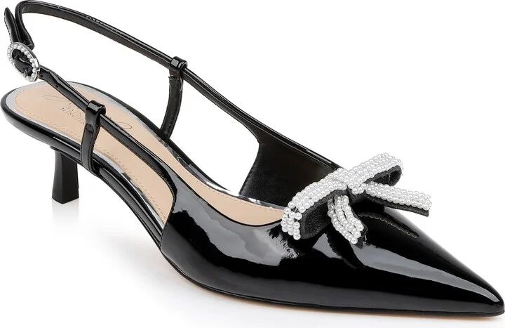 Krystia Slingback Pointed Toe Kitten Heel Pump