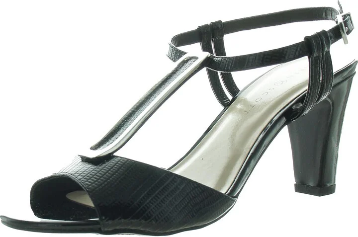 Kslorahh Womens Textured Manmade Mary Jane Heels