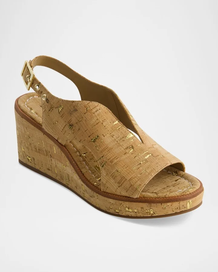 Kuarta Cork Wedge Slingback Sandals - Image 2