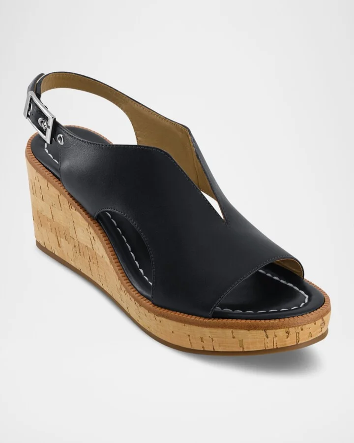Kuarta Leather Cork Wedge Sandals - Image 3