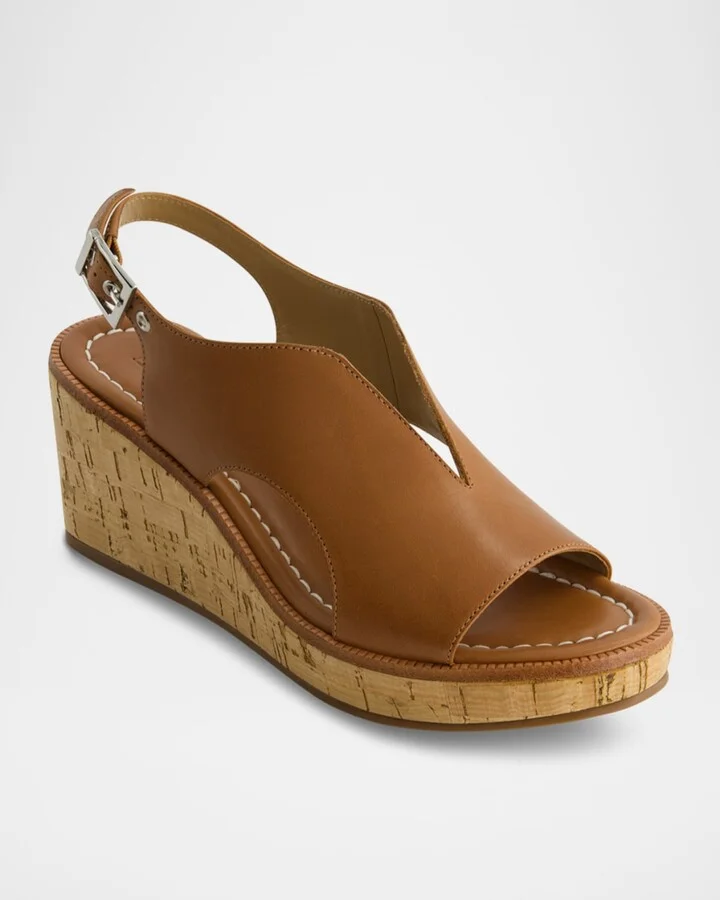 Kuarta Leather Cork Wedge Sandals - Image 8