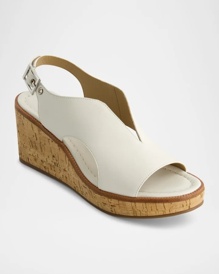 Kuarta Leather Cork Wedge Sandals - Image 9