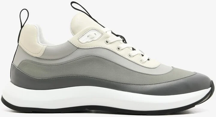 Kuma Low-Top Sneakers in Multicolor Gris Osmium Canvas and Calfskin
