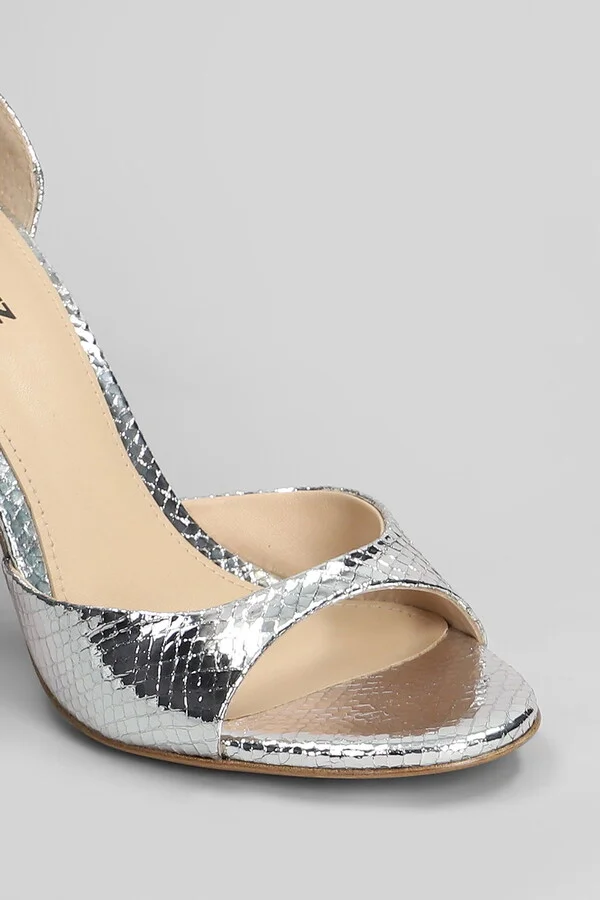 Kumala 95 Sandals In Silver Leather - Image 5