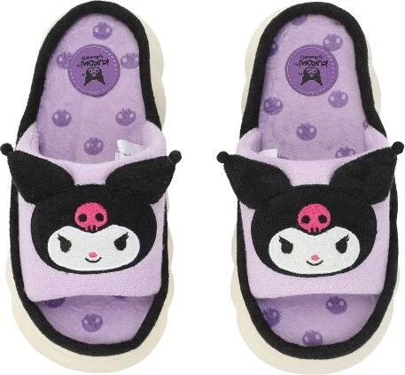 Kuromi 3D Character Face Art Women's Purple Open-Toed Slide Slippers-Small - Image 2