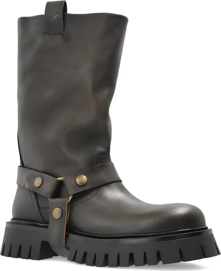 Kurt Chunky buckle-strap leather boots - Image 2