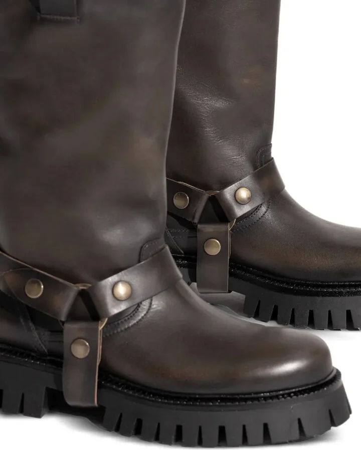 Kurt Chunky buckle-strap leather boots - Image 5