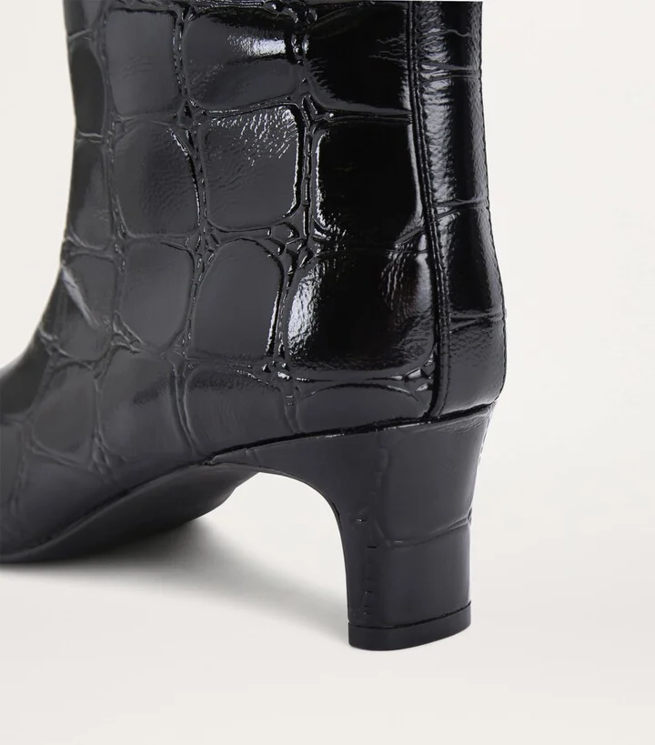 Kurt Geiger London Croc-Embossed Leather Regent Ankle Boots 55 - Image 3