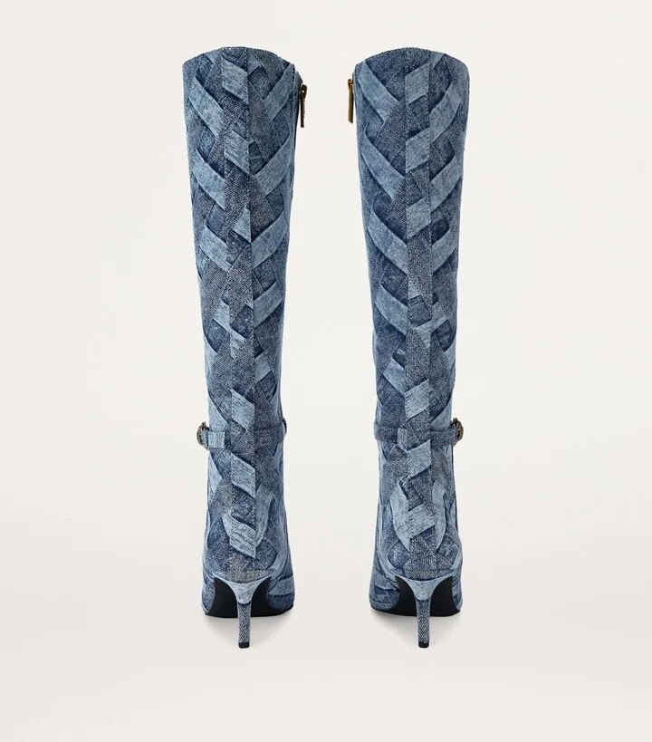 Kurt Geiger London Denim Kensington Flexi Knee-High Boots - Image 2