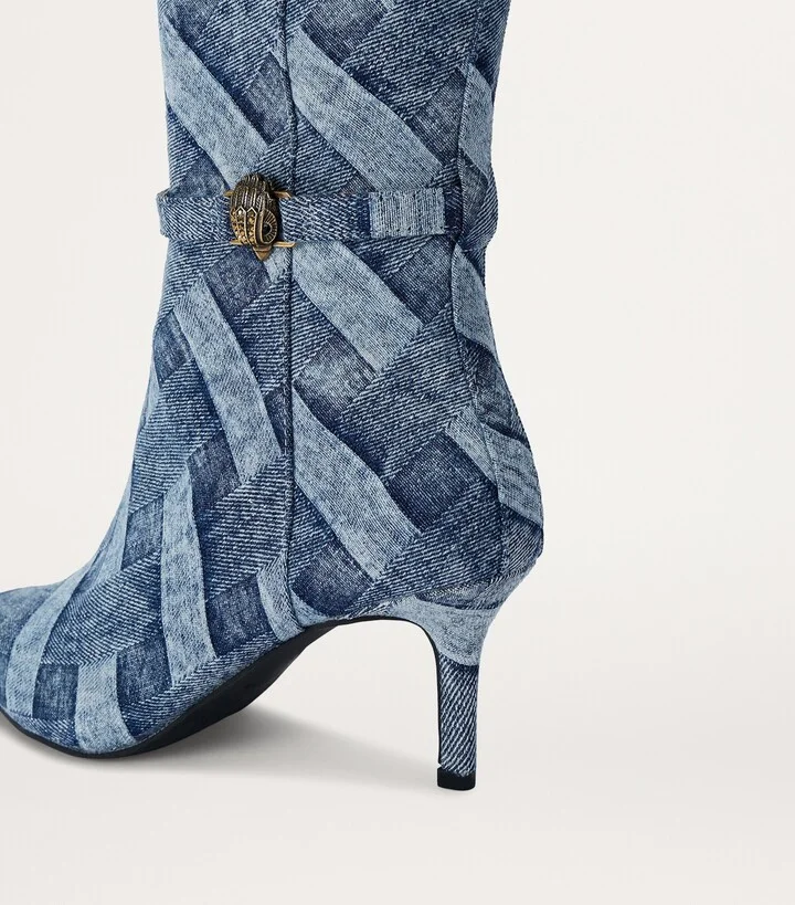 Kurt Geiger London Denim Kensington Flexi Knee-High Boots - Image 3