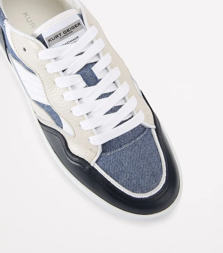 Kurt Geiger London Denim-Leather Benn Sneakers - Image 3