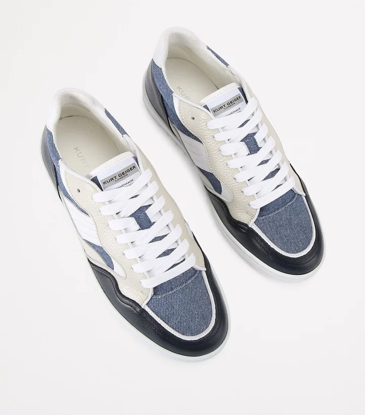 Kurt Geiger London Denim-Leather Benn Sneakers - Image 4