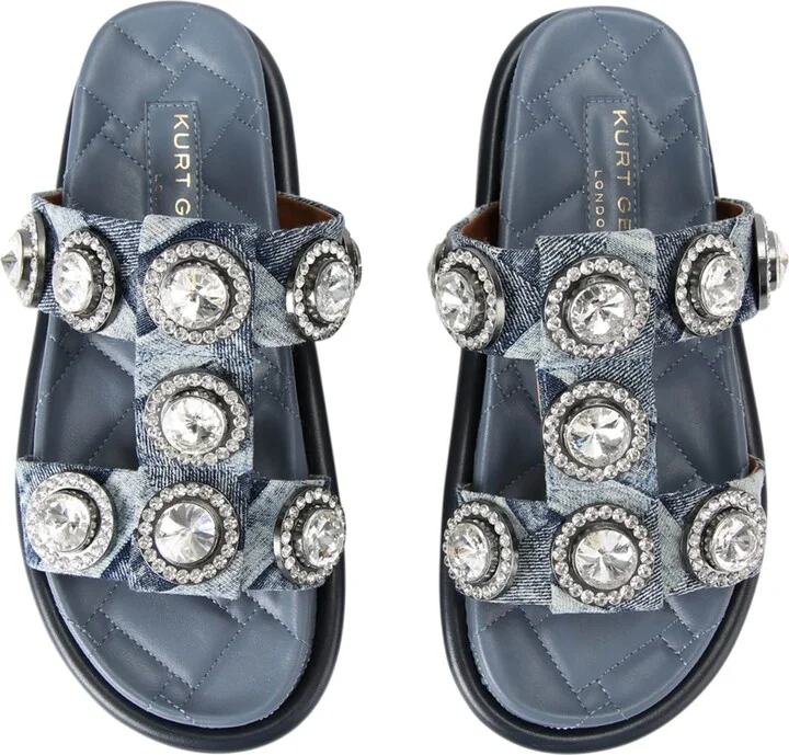 Kurt Geiger London Denim Orson Crystal Sandals - Image 4