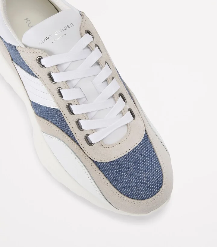 Kurt Geiger London Denim-Suede Gaspar Sneakers - Image 3
