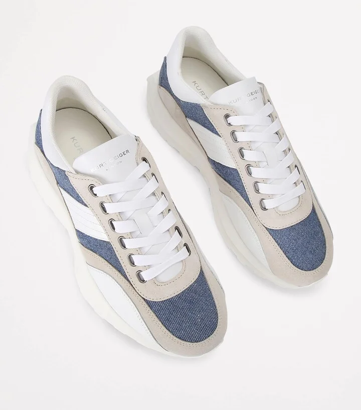 Kurt Geiger London Denim-Suede Gaspar Sneakers - Image 4