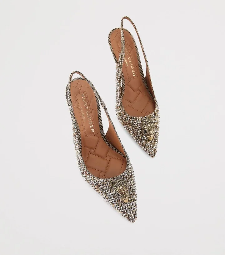 Kurt Geiger London Embellished Belgravia Slingback Heels 85 - Image 3