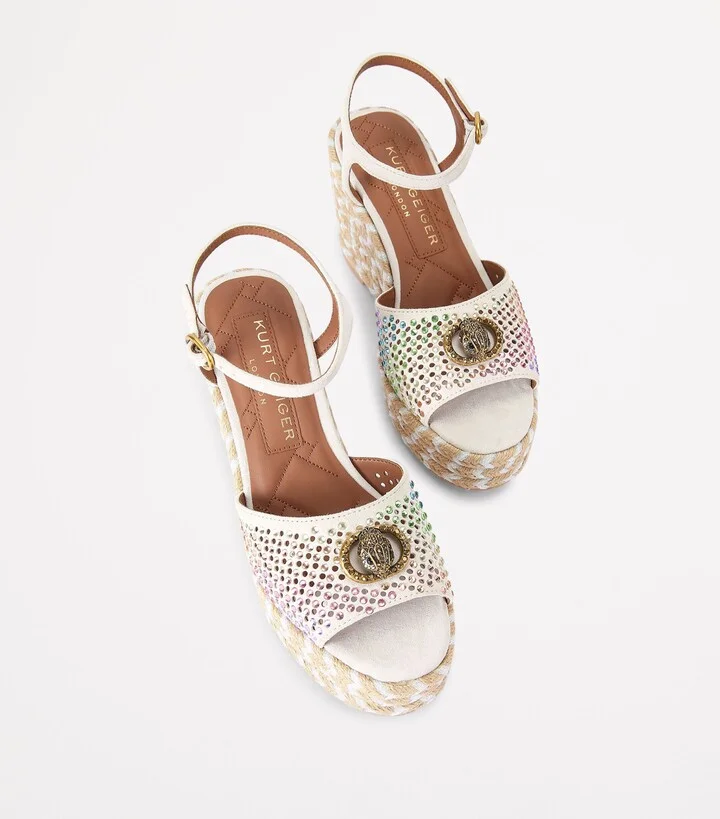 Kurt Geiger London Embellished Chelsea Wedge Sandals - Image 4